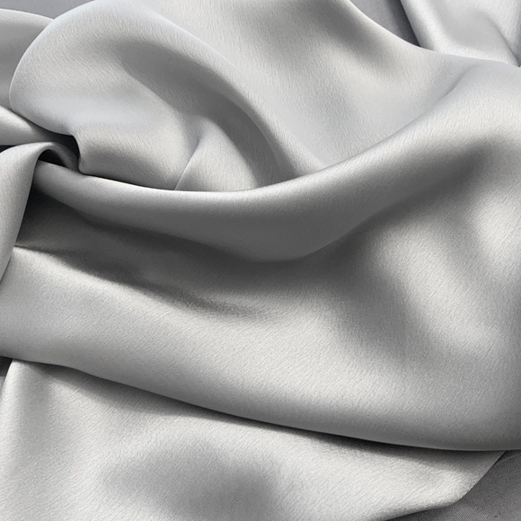 Silver Grey 100% SILK SATIN Large Shawl Scarf Wedding Cover Up Evening Wrap - Picture 5 of 6